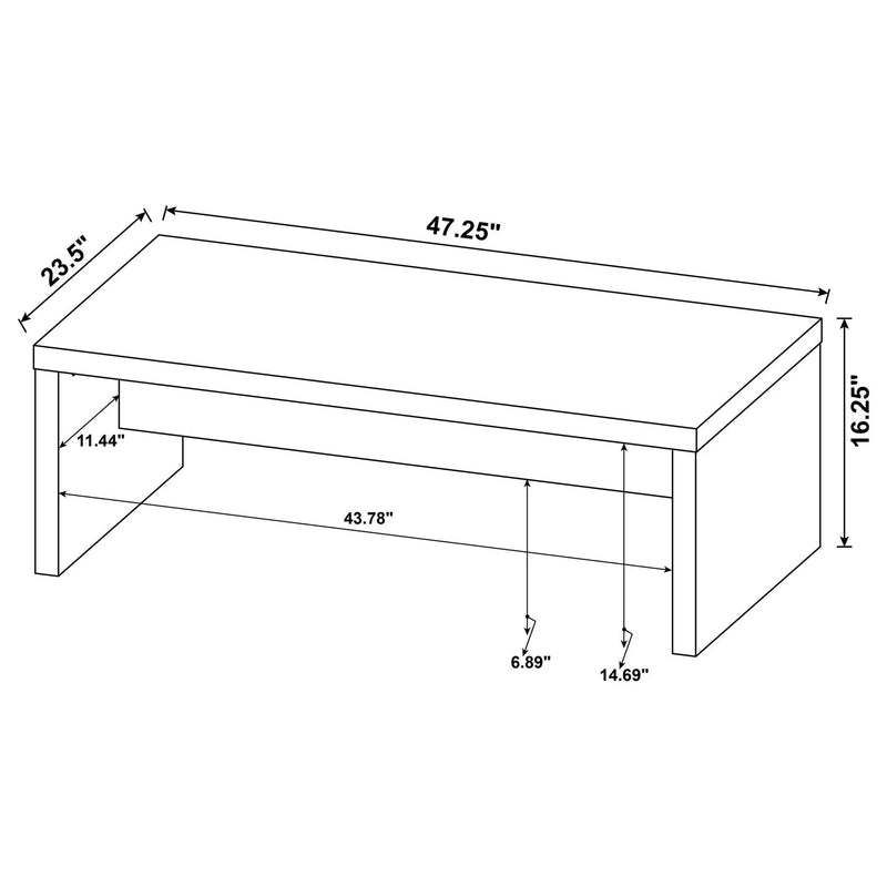 Lynette Rectangular Engineered Wood Coffee Table Mango by Unique Piece Furniture