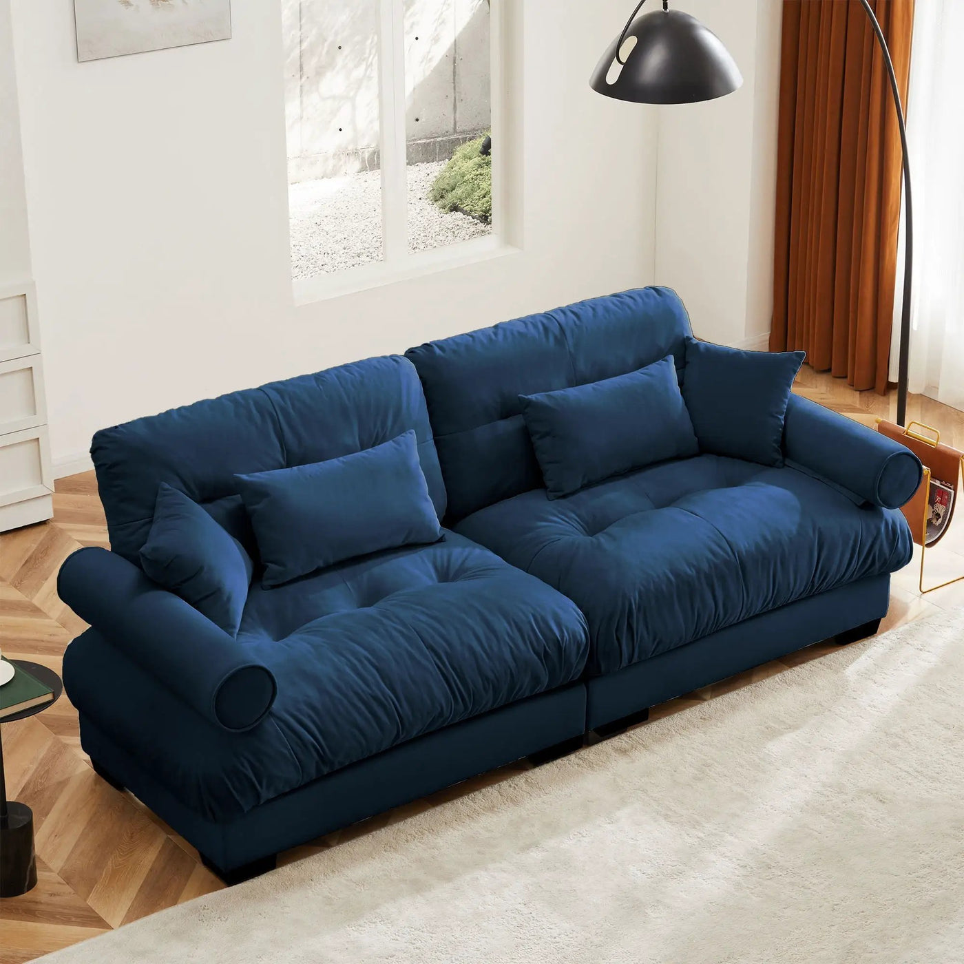 Modern Oversize Sofa With Cloud Like Comfort, Featuring Waist And Throw Pillows by HouseOfZazla