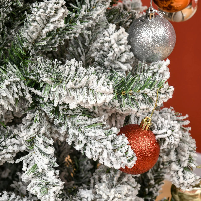 HOMCOM 9ft Unlit Snow-Flocked Slim Pine Artificial Christmas Tree by HouseOfZazla