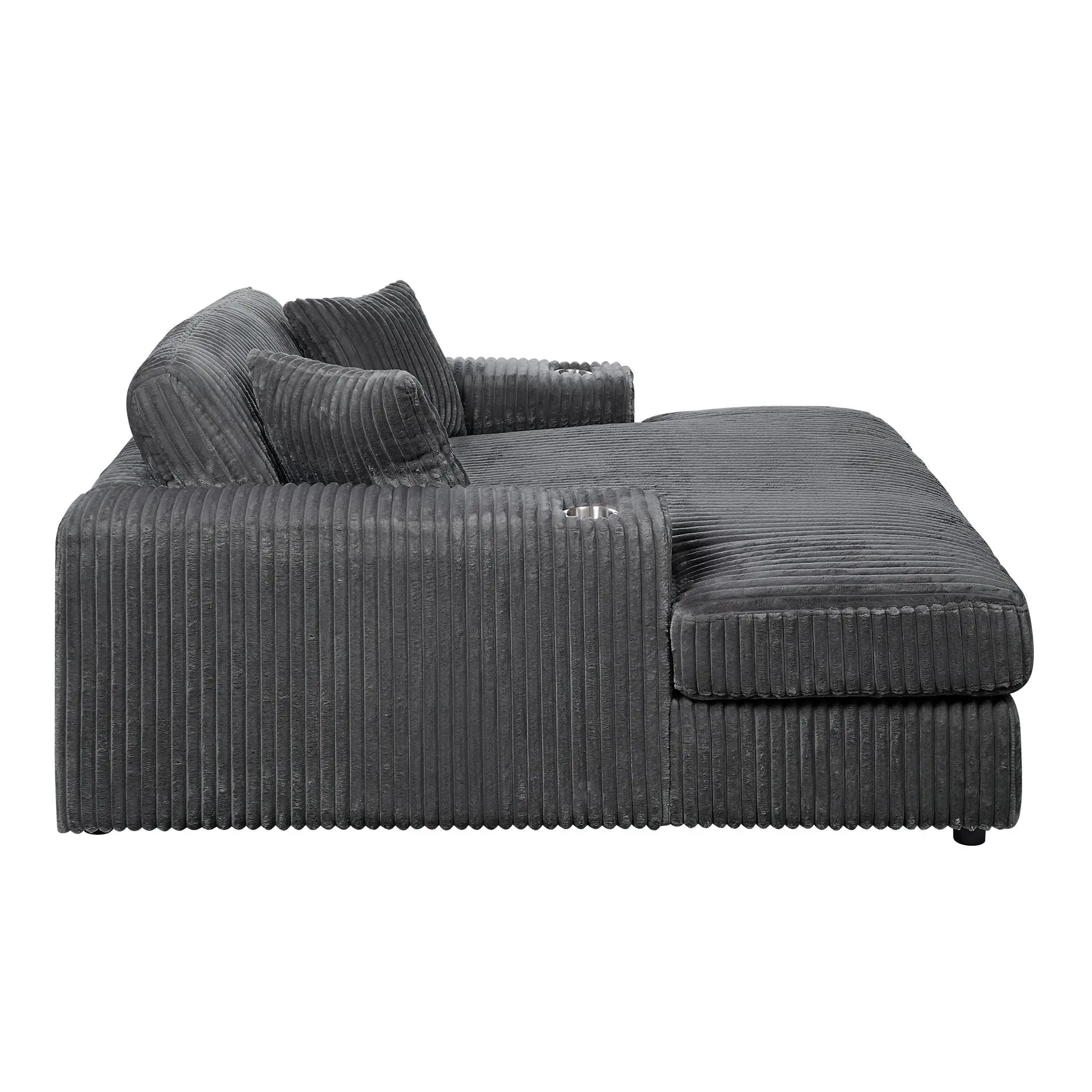 Hilde Chaise - With 2 Pillows - Dark Gray by Unique Piece Furniture