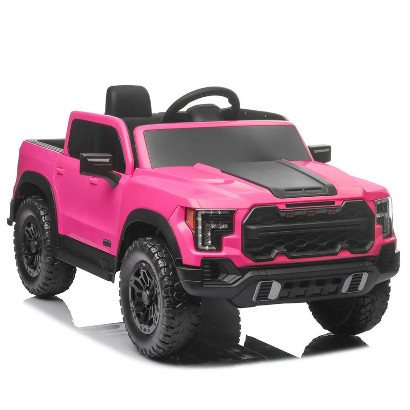 12V Kids Ride On Car With Remote Control, 4 Wheel Shock Absorption, Multifunctional Music Player Perfect Gift For Toddlers - Pink by HouseOfZazla