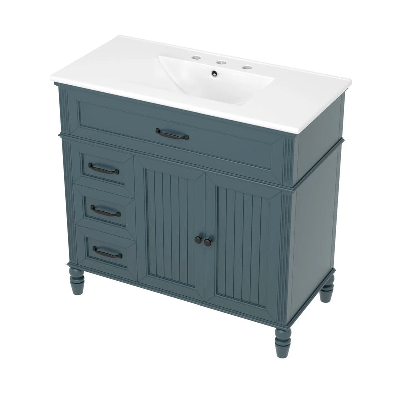 Bathroom Vanity With Sink, Freestanding Cabinet & Drawers by HouseOfZazla