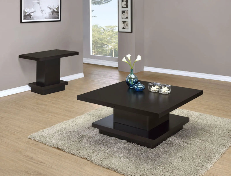 Reston 2-piece Square Coffee and End Table Set Cappuccino by Unique Piece Furniture