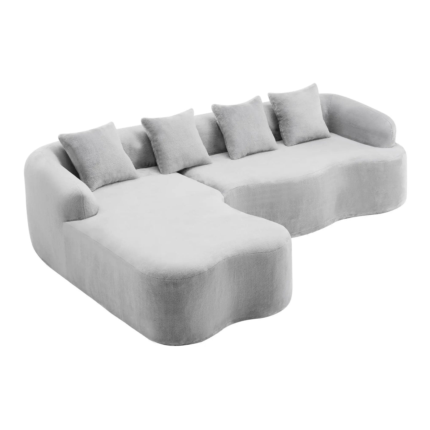 Modular L-Shape Sectional Sofa With Curved Chaise by HouseOfZazla