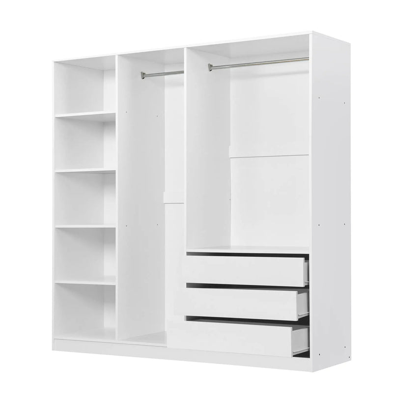 Doorless Storage Wardrobe For Dedroom With Shelves And 3 Drawers by Unique Piece Furniture