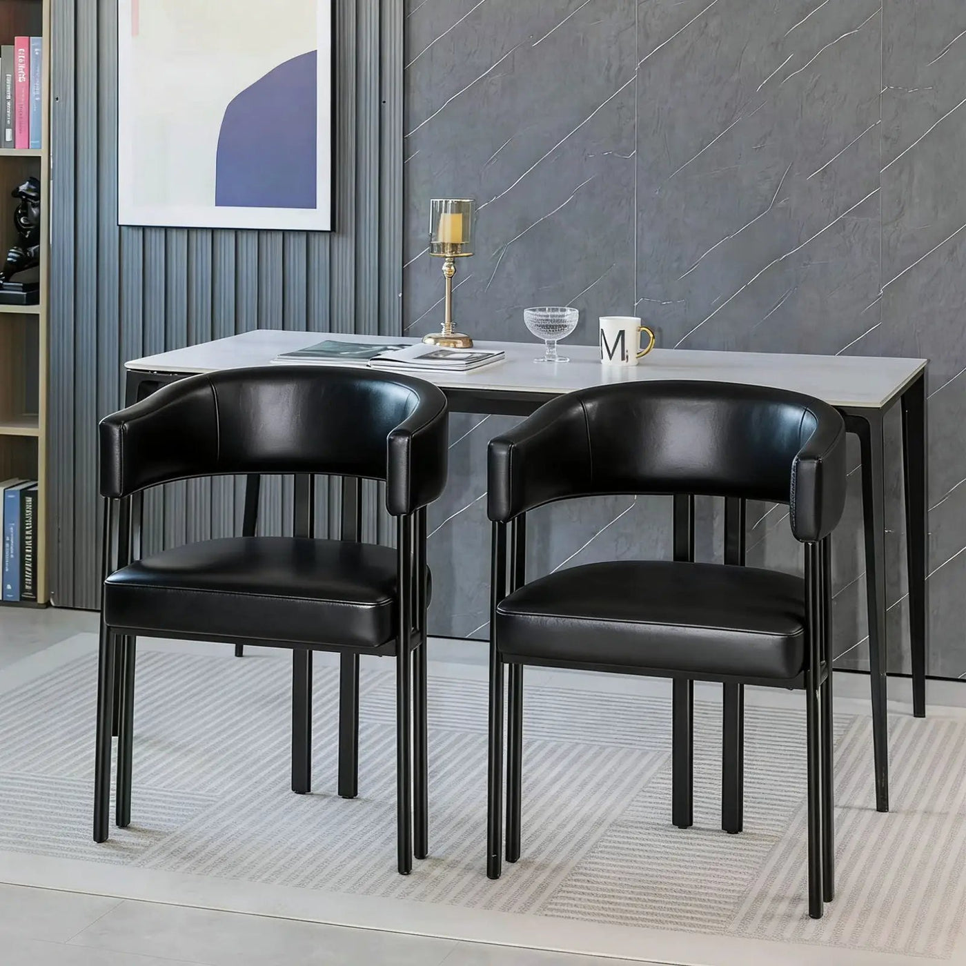 Modern Dining Upholstered Barrel Chair With Curved Back And Armrests by HouseOfZazla