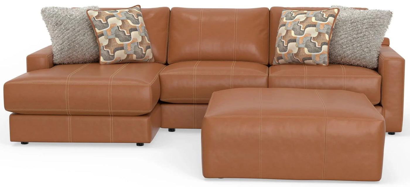 Minori - Italian Leather Sofa / Chaise And Cocktail Ottoman by Unique Piece Furniture