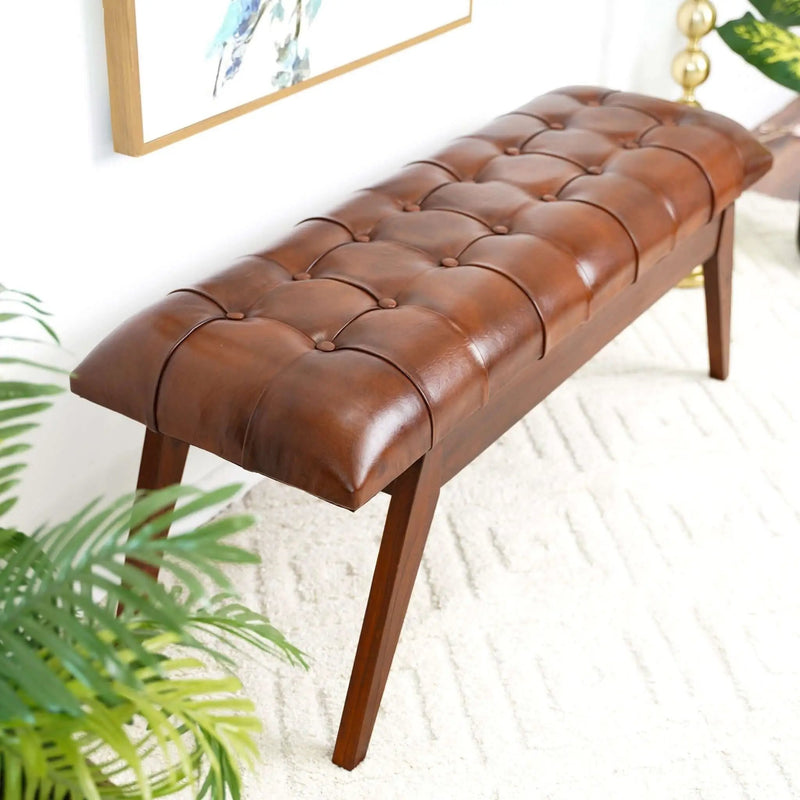 Maja - Bench - Cognac / Dark Brown by HouseOfZazla