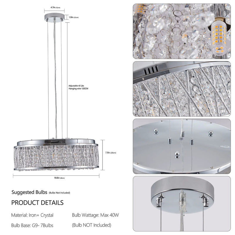 Modern Crystal Chandelier - 19 Inches by HouseOfZazla