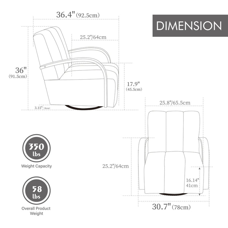 360° Swivel Accent Chair With Armrests by Unique Piece Furniture