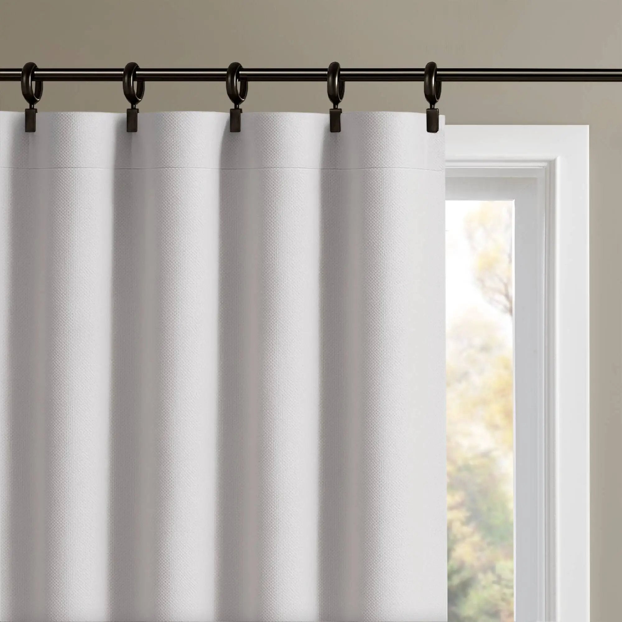 2-PK 52x84" Sound Blocking Total Blackout Curtain Panel Pair White by HouseOfZazla
