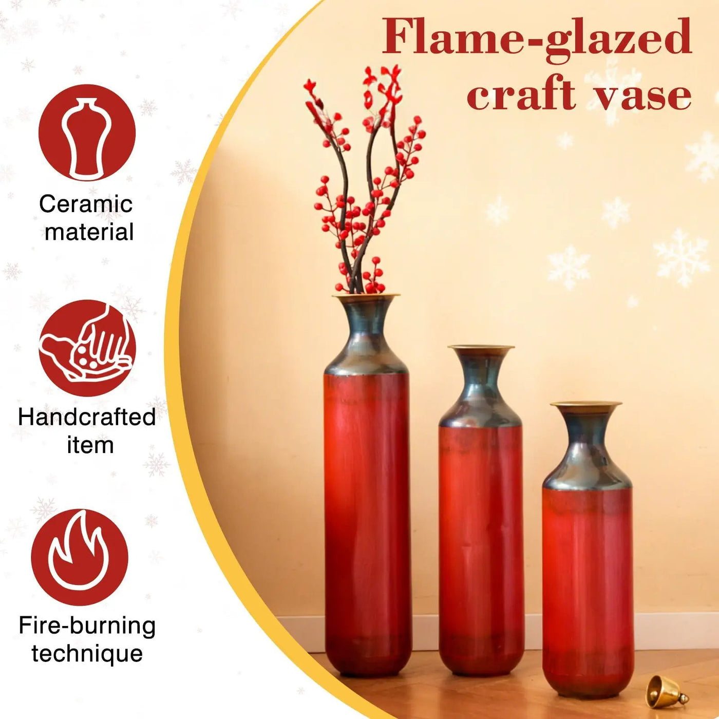 Modern Droplet Shaped Floor Vase Set, 3 Piece Home Decor by HouseOfZazla