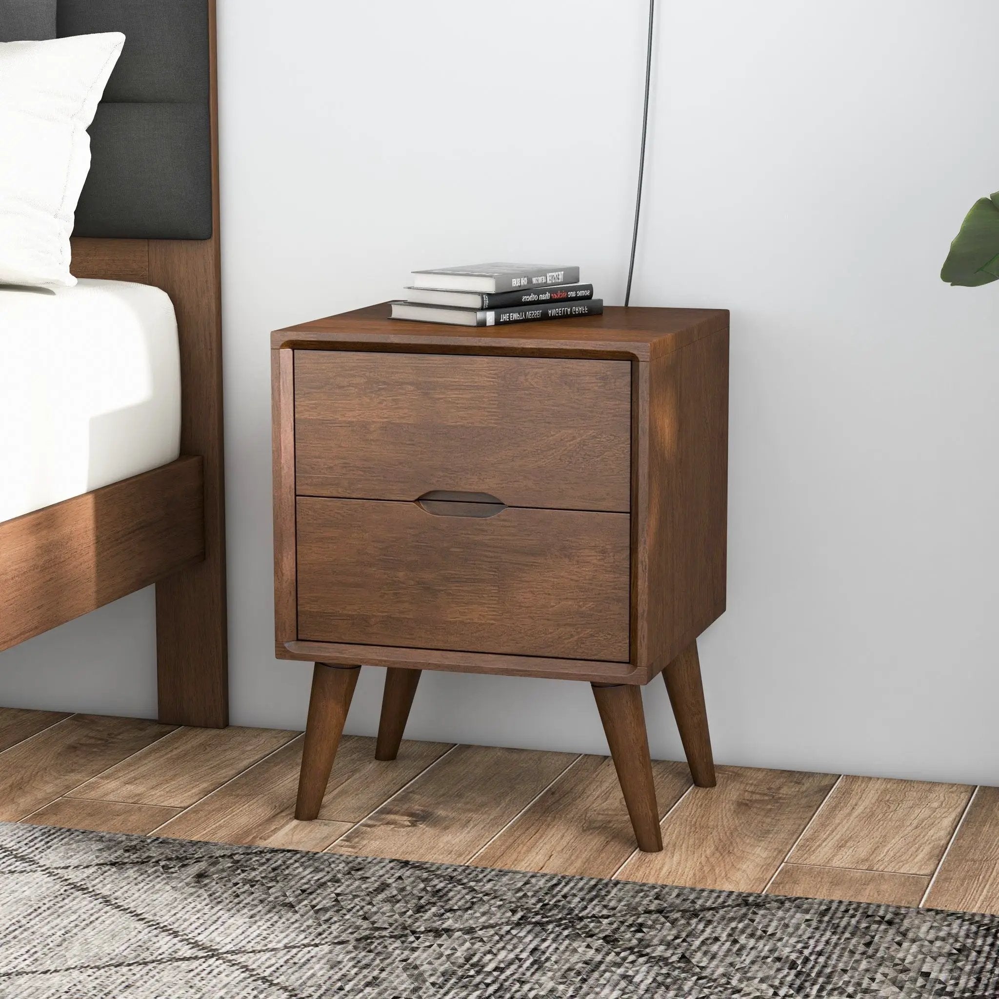 Alexandra - Night Stand With 2 Drawers - Walnut Brown by Unique Piece Furniture