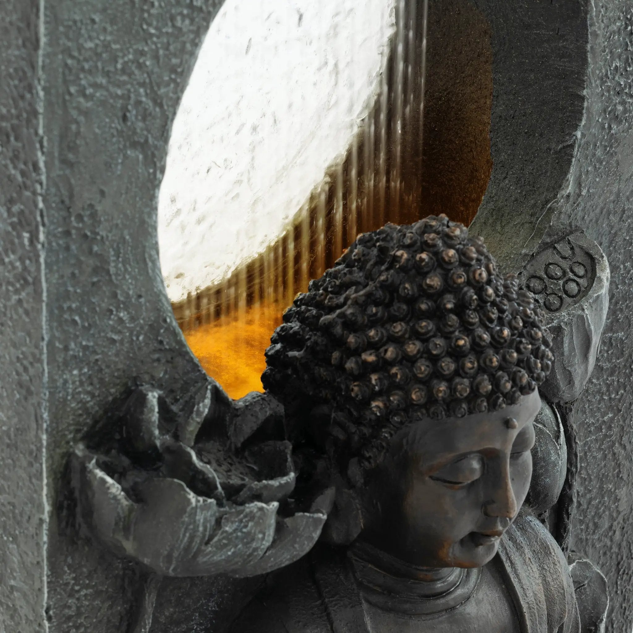 28" H Outdoor Buddha Waterfall Fountain by HouseOfZazla