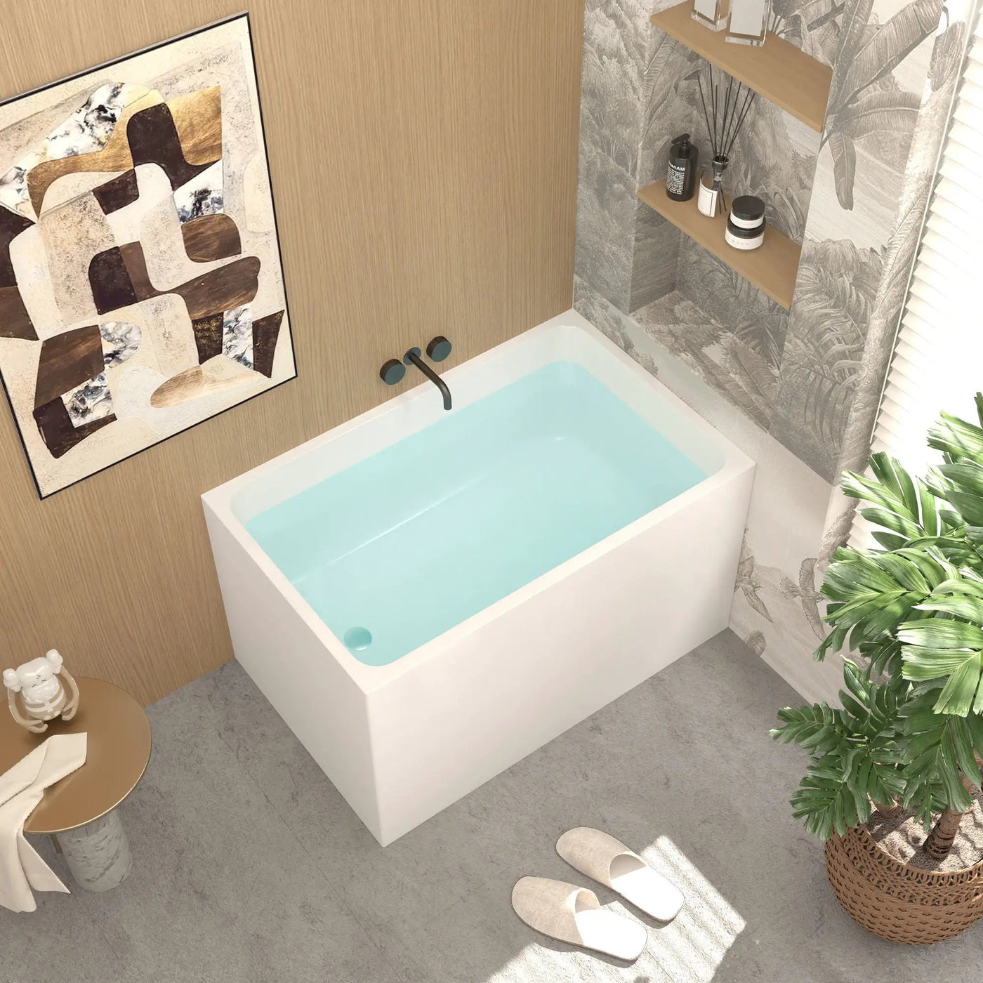 Freestanding Bathtub With Drain, Rectangular Shape by HouseOfZazla