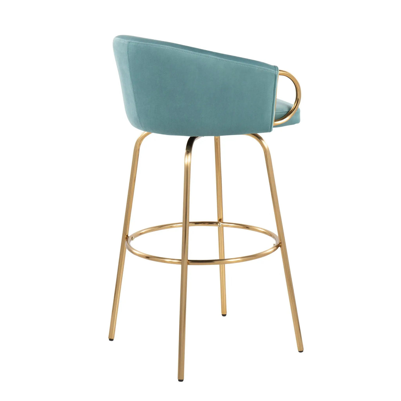Claire - Contemporary / Glam Fixed Height Bar Stool (Set of 2) Round Footrest (Set of 2) by HouseOfZazla