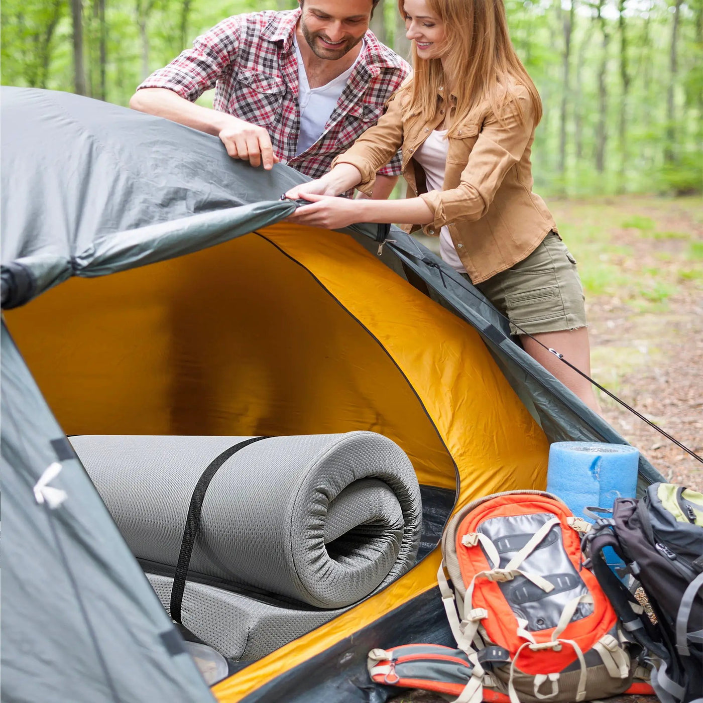 Memory Foam Camping Mattress, Foldable, Portable Comfort With Water Resistant Cover by HouseOfZazla