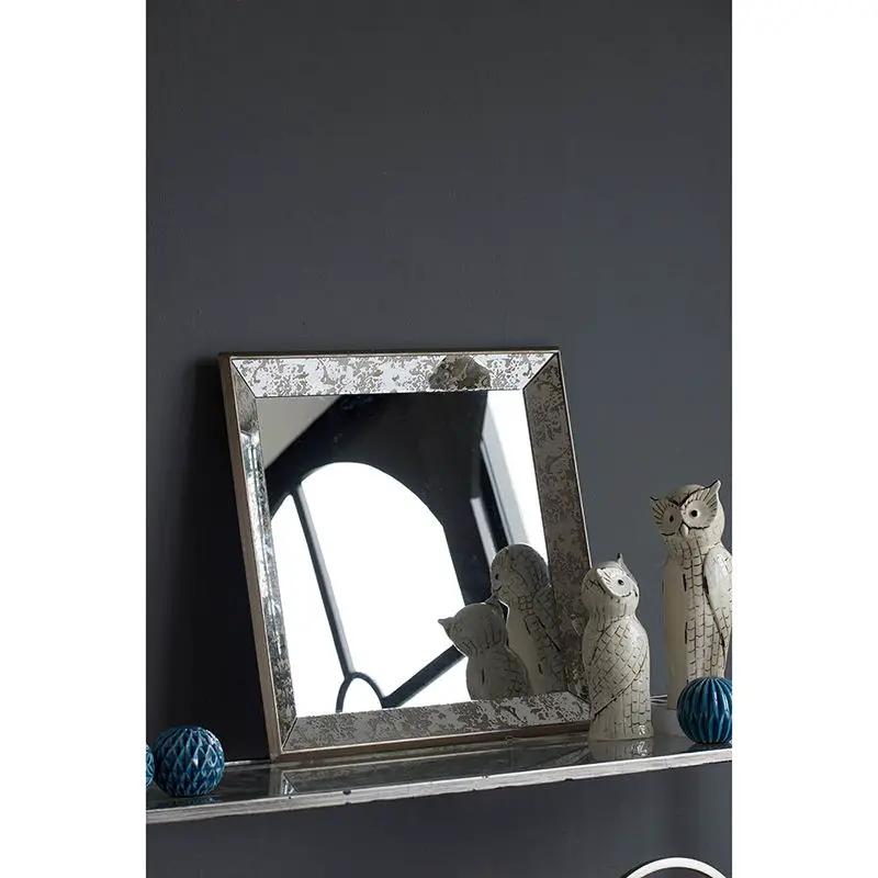 Antique Rectangle Mirror with Floral Accents by HouseOfZazla