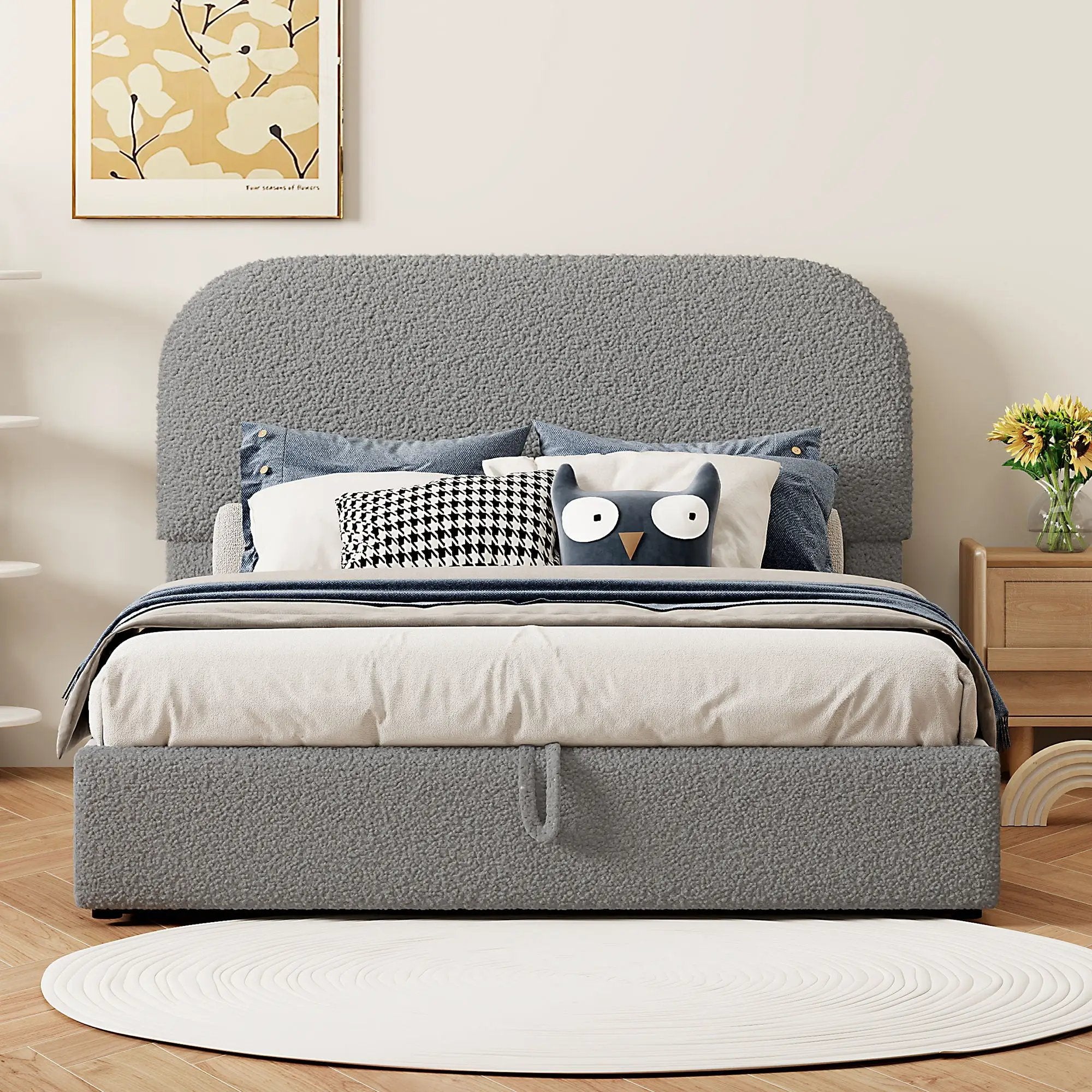 Upholstered Platform Bed With Hydraulic Storage System by Unique Piece Furniture