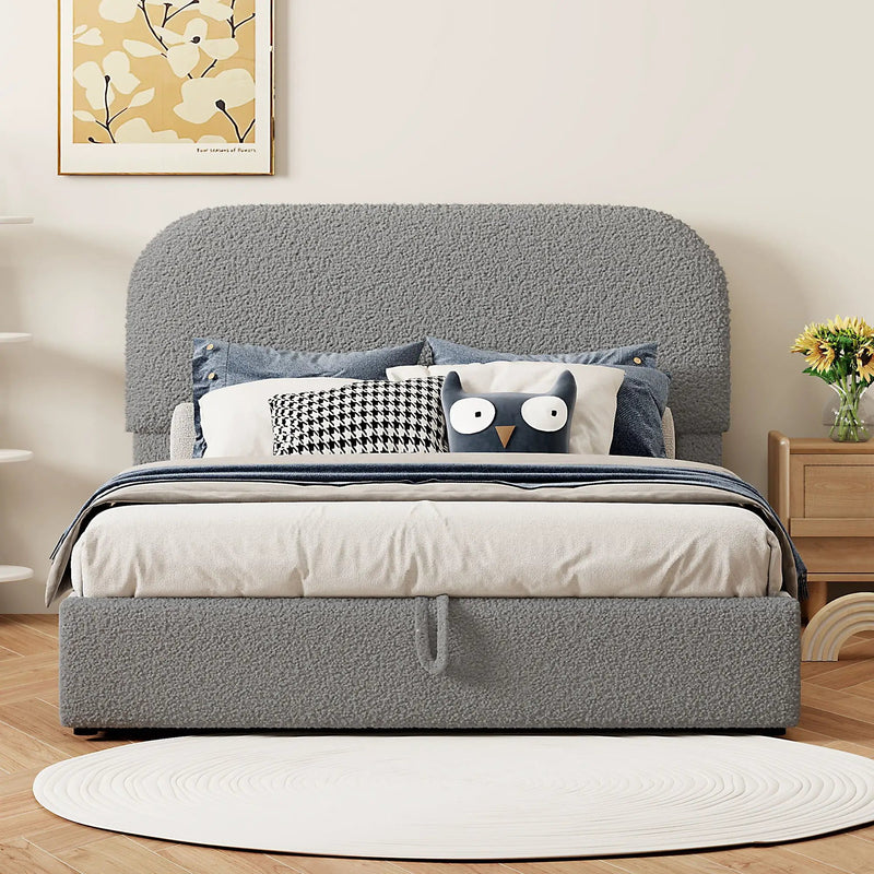 Upholstered Platform Bed With Hydraulic Storage System by Unique Piece Furniture
