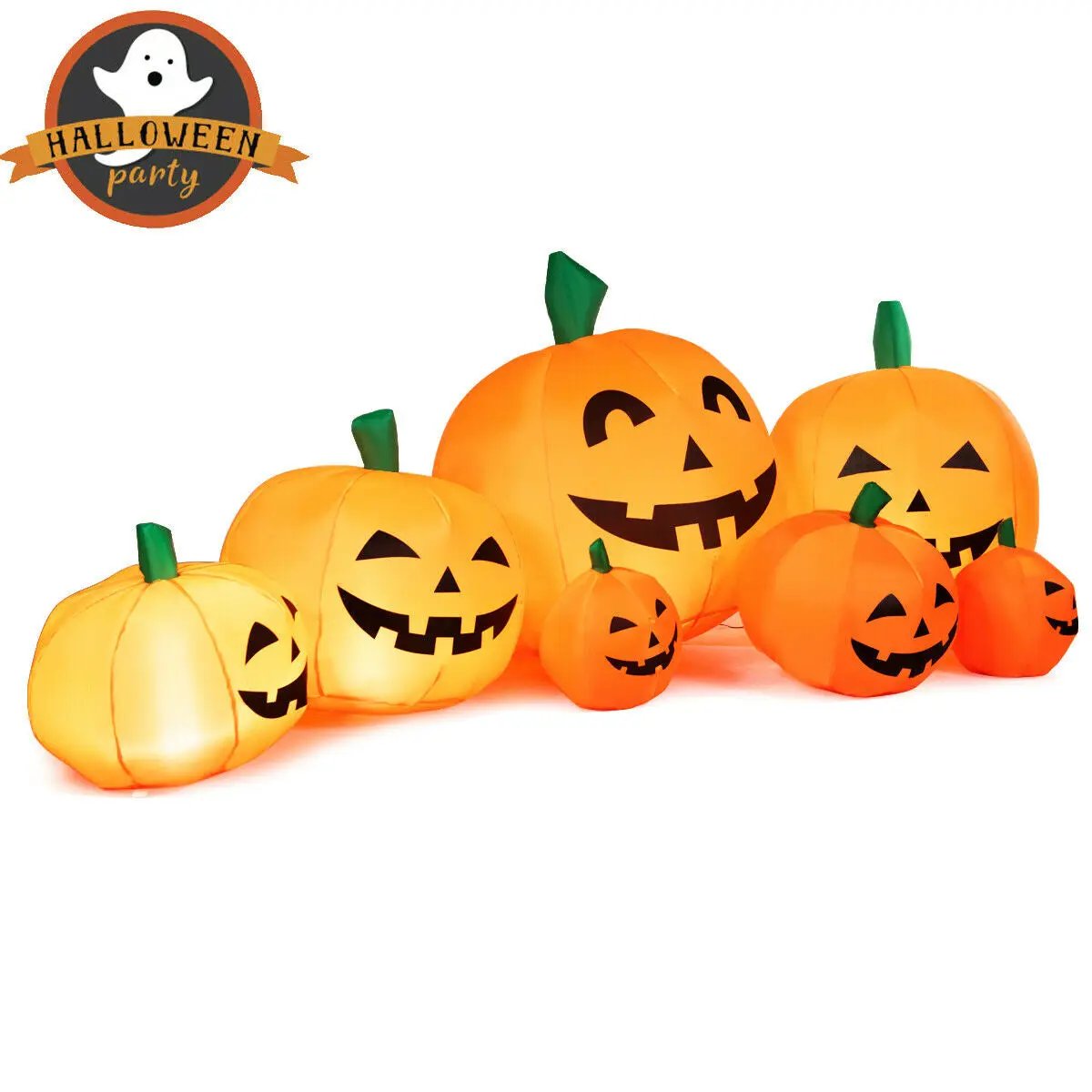 7.5 Feet Halloween Inflatable 7 Pumpkins Patch with LED Lights by DirectDeals
