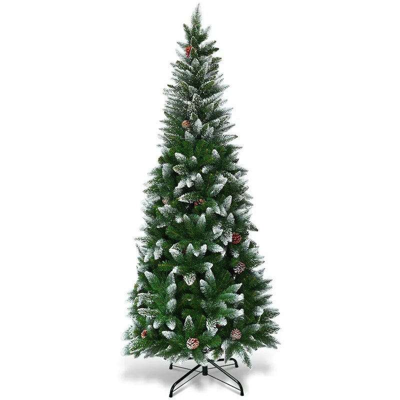 5/6/7.5 Feet Artificial Pencil Christmas Tree with Pine Cones by DirectDeals