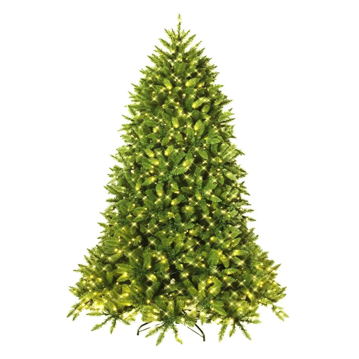 7.5 Feet Artificial Fir Christmas Tree with LED Lights and 1968 Branch