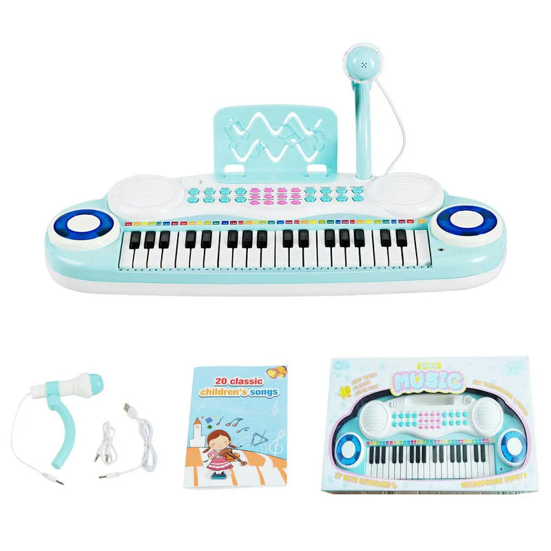 Multifunctional 37 Electric Keyboard Piano with Microphone by DirectDeals