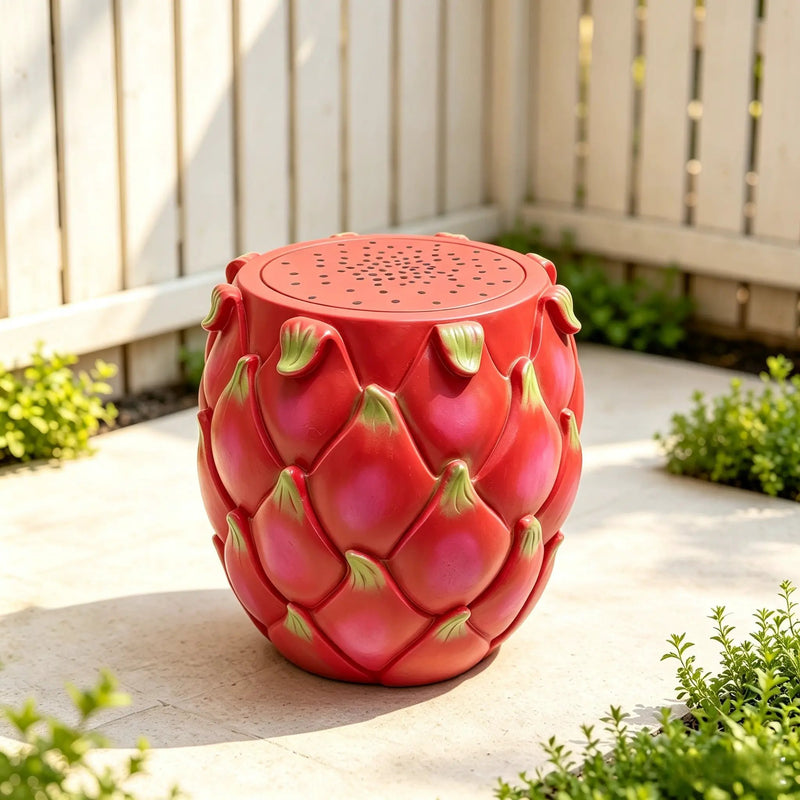 13.4" Oversized Resin Dragon Fruit Stool by HouseOfZazla