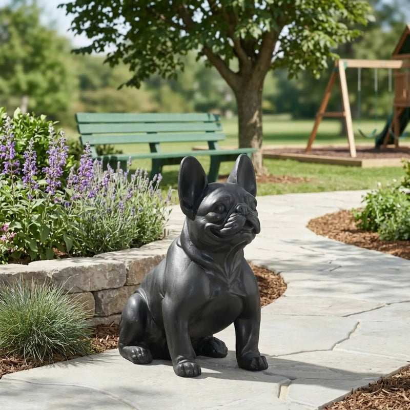 Outdoor French Bulldog Garden Sculpture by HouseOfZazla