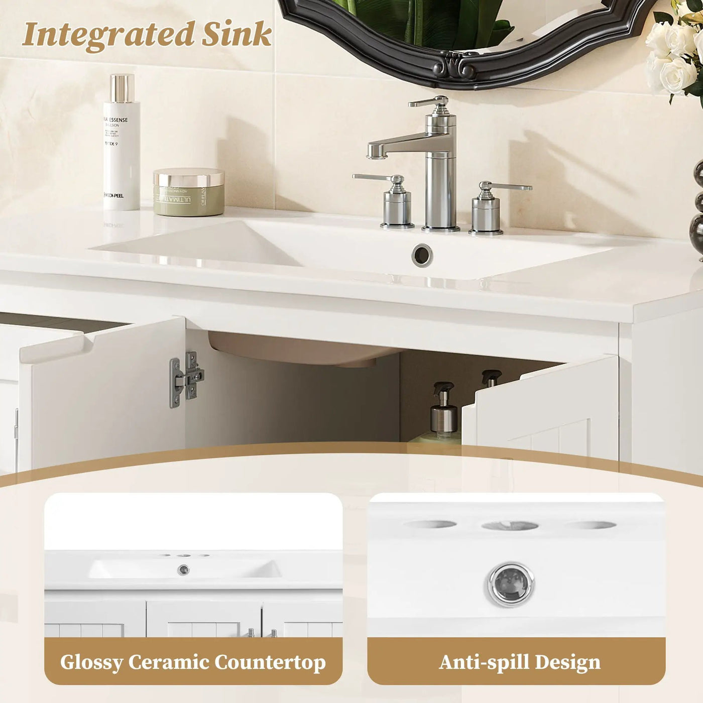Wall Mounted Bathroom Vanity & Sink, 2 Drawers by HouseOfZazla