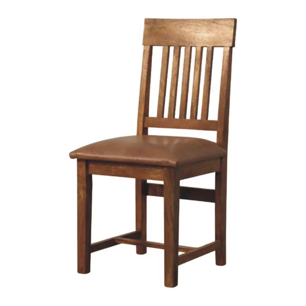 Solid Wood Leather Slatted Dining Chair by HouseOfZazla