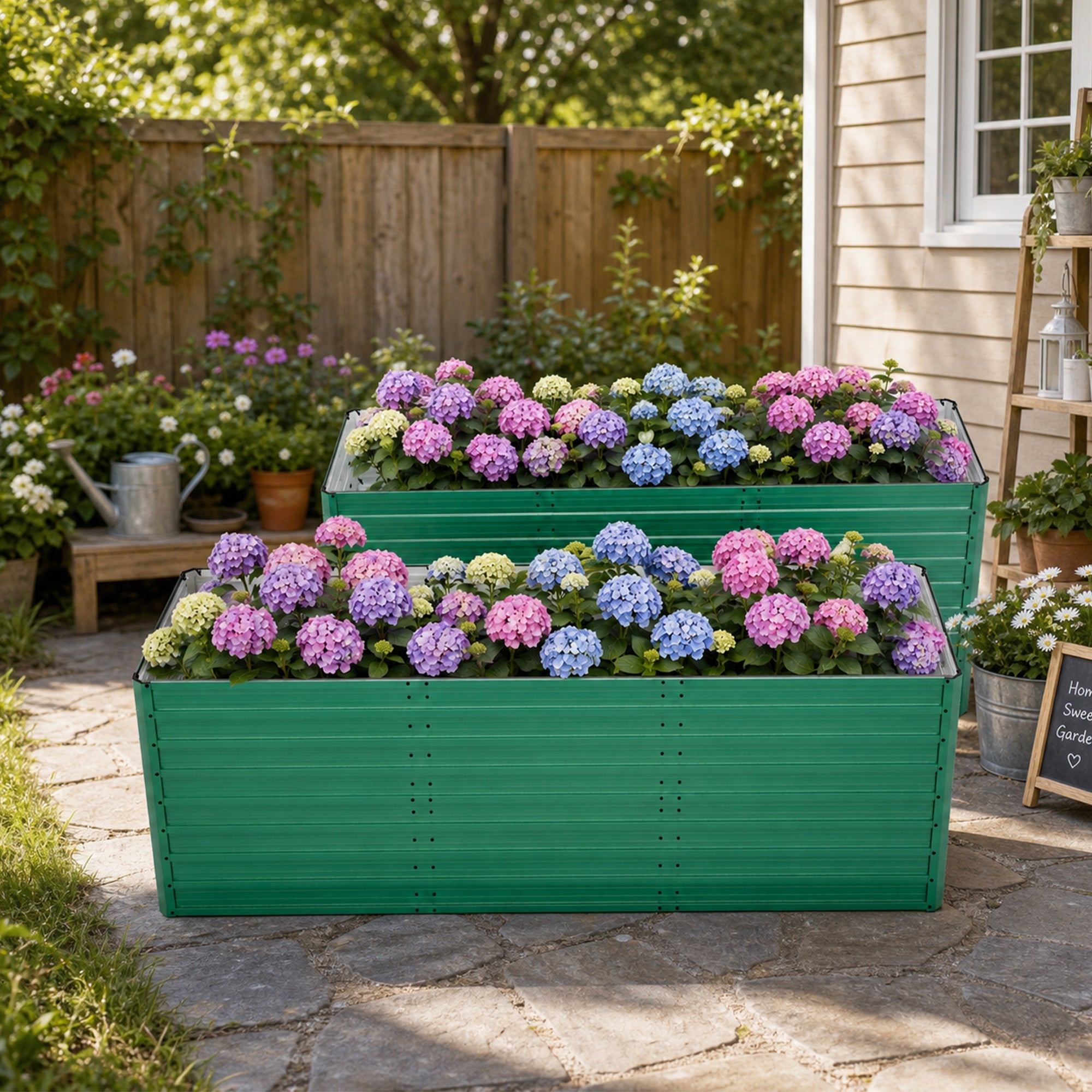 2-Pack 93.7" x 31.5" x 32.3" Raised Garden Bed with Ergonomic No-Bend Design by HouseOfZazla
