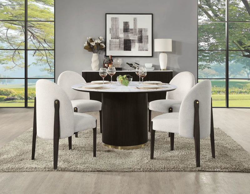 Clayten - Around Dining Table - Marble / Espresso by HouseOfZazla