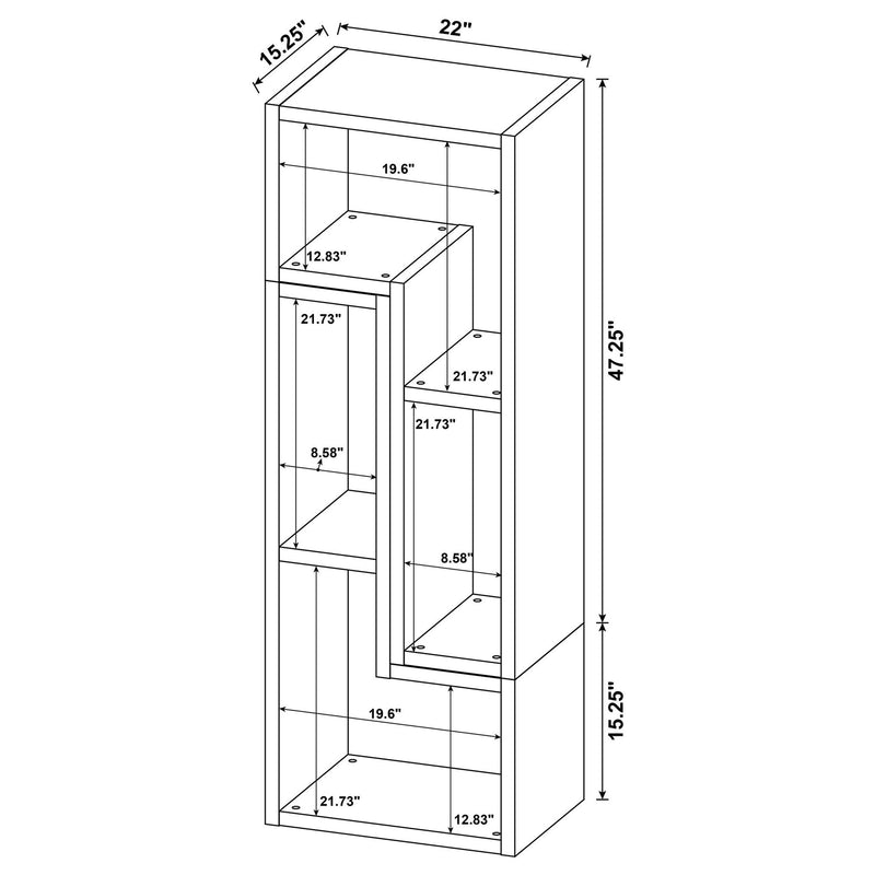 Convertable L-Shaped Bookcase With Open Shelves - White by HouseOfZazla