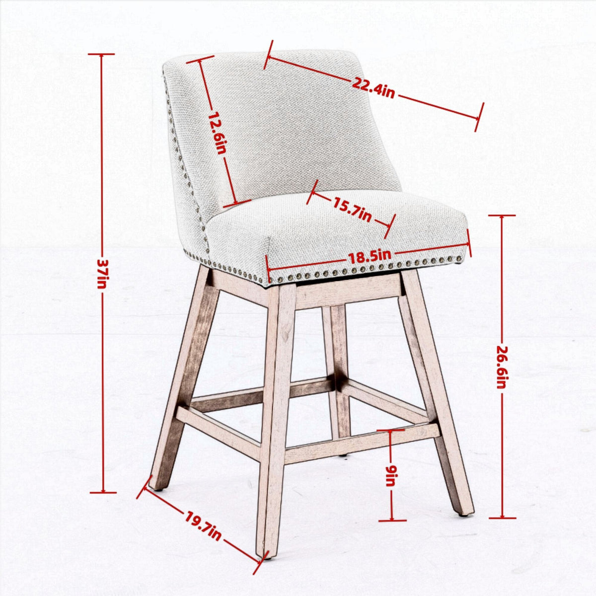 Counter Height Swivel Barstools, Set of 2, photo 29 of 34