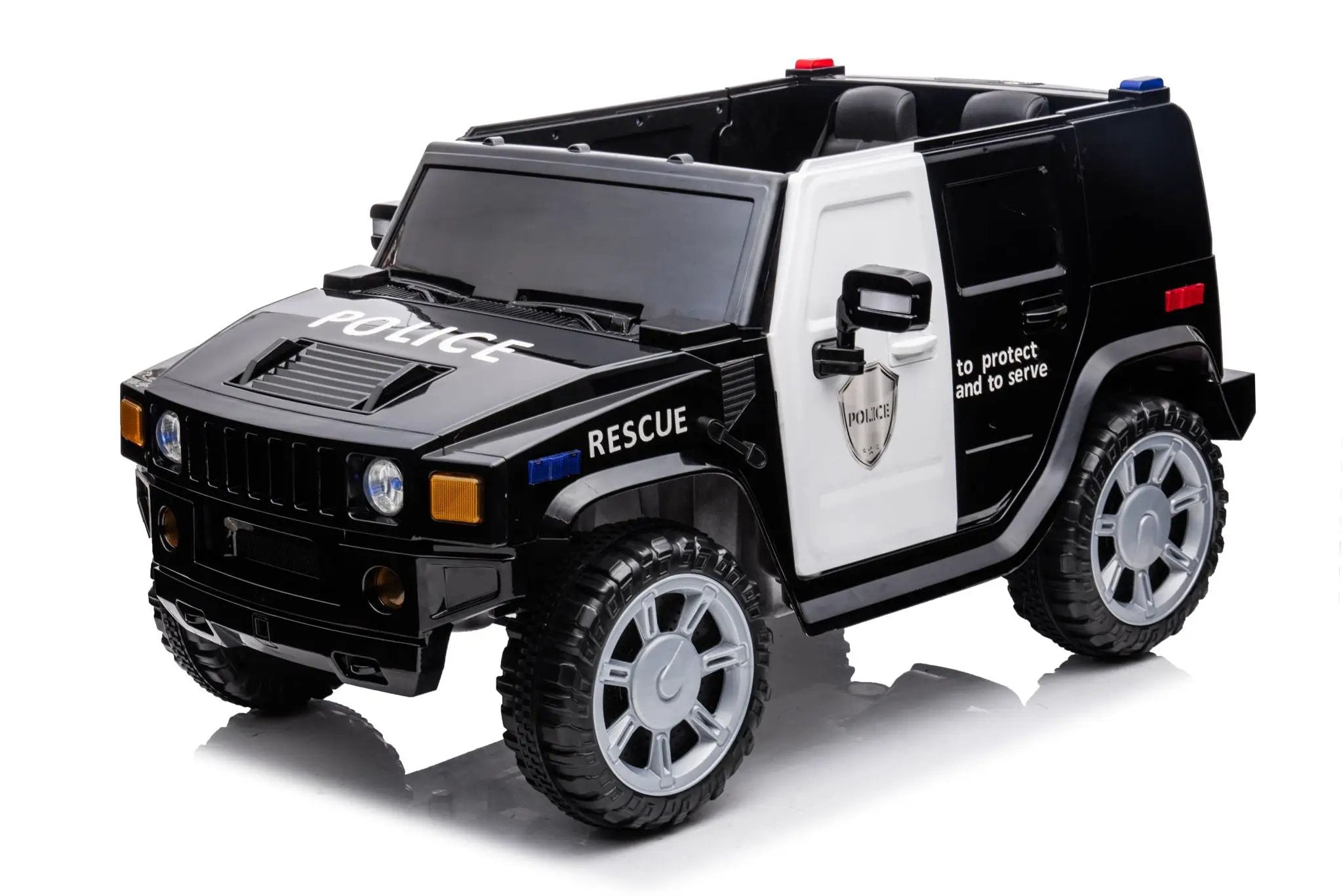 12V7A 30W*2 Four-Wheel Drive Seat One Button Start, Forward And Backward, High And Low Speed, Music, Front Light, Power Display, Two Doors Can Open, 2.4G R / C, Seat Belt Four Wheel Absorber by HouseOfZazla