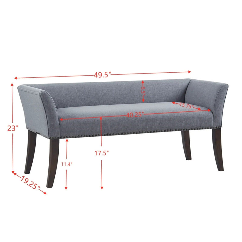 Elegant Design Bench Upholstery, Solid Wood Frame by HouseOfZazla