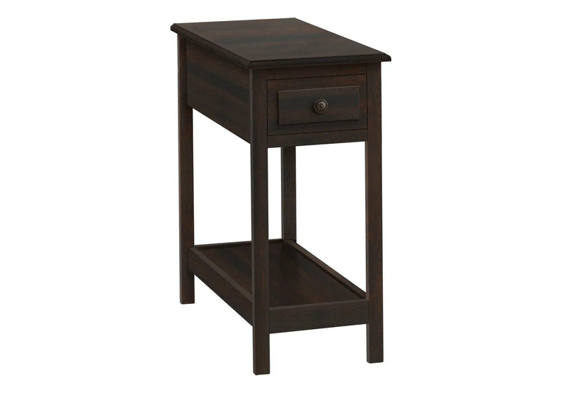 Accent End Table, 2 Tier, Storage Drawer, Transitional - Walnut by HouseOfZazla