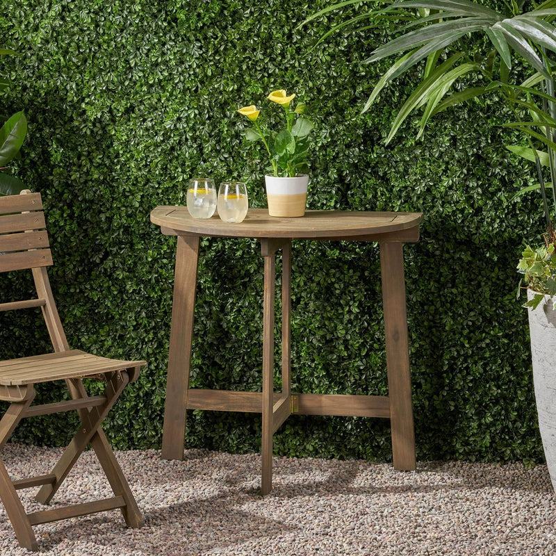 Outdoor Half Round Folding Acacia Wood Bistro Table by HouseOfZazla