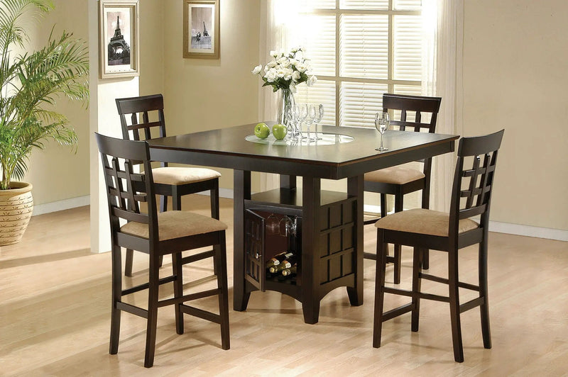 Gabriel 5-piece Square Counter Height Dining Set Cappuccino by Unique Piece Furniture