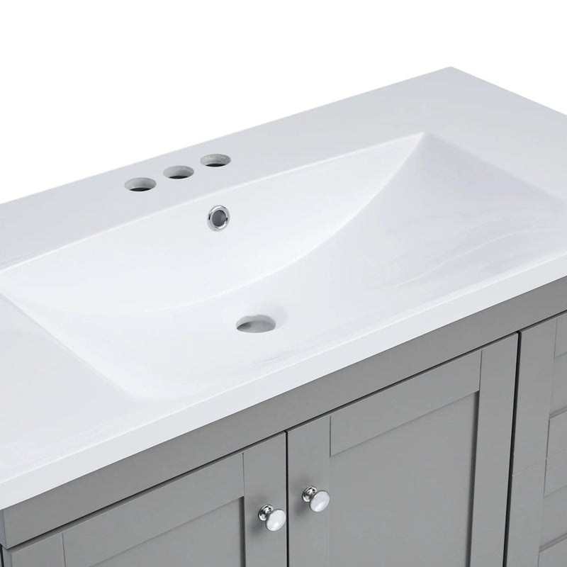 Shaker Free Standing Bathroom Vanity Cabinet With Sink, Soft Close Drawers, Soft Close Doors by HouseOfZazla
