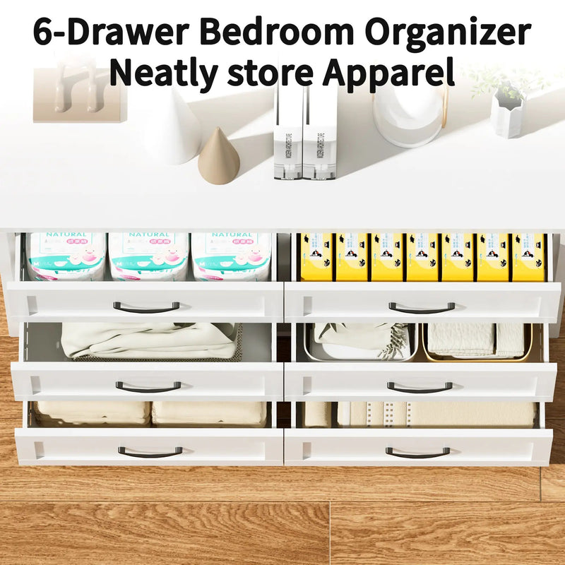 6 Drawer Dresser for Bedroom, Modern Metal Storage Chest by HouseOfZazla