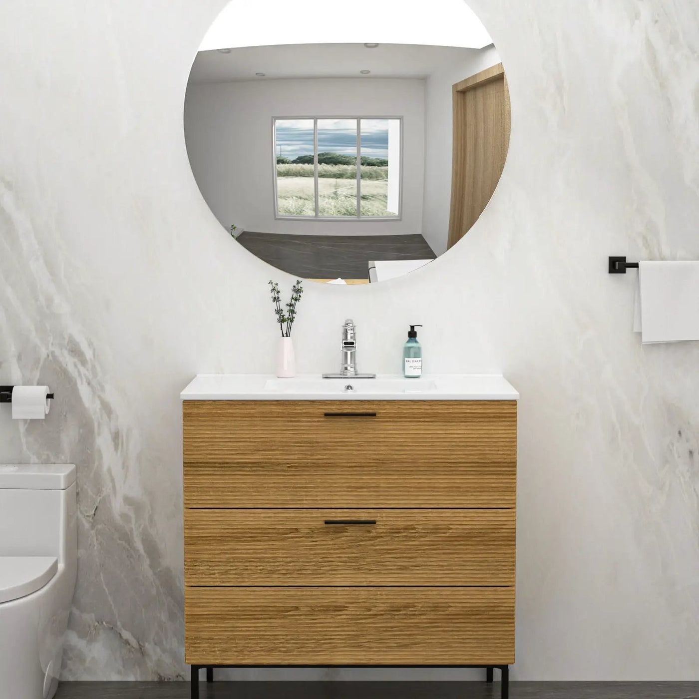 Premium Rectangular Vanity Top With Single Faucet Hole And Overflow by HouseOfZazla
