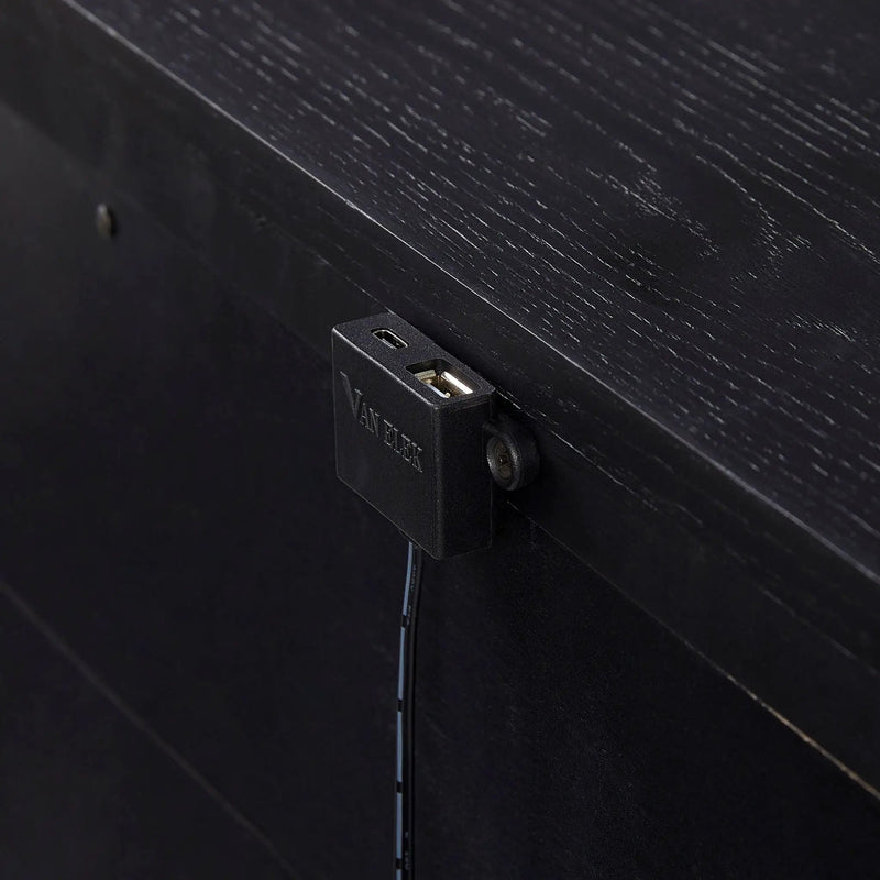3 Drawer Nightstand With USB - Black
