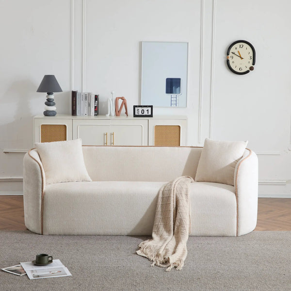 Coral 82" Curved Boucle Sofa, 3-Seater, photo 2 of 10
