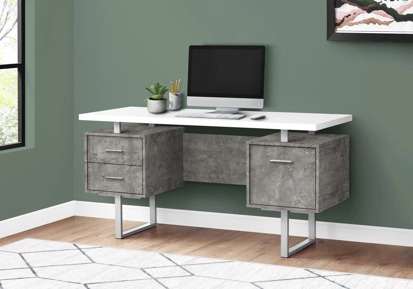 Computer Desk For Home Office With Storage Drawers by HouseOfZazla