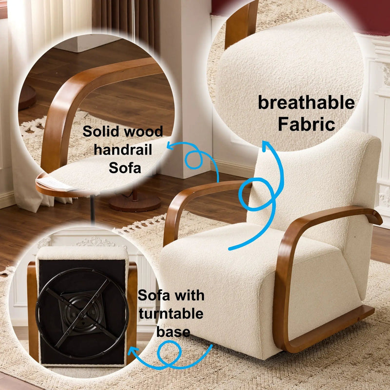 360° Swivel Accent Chair - Beige by HouseOfZazla