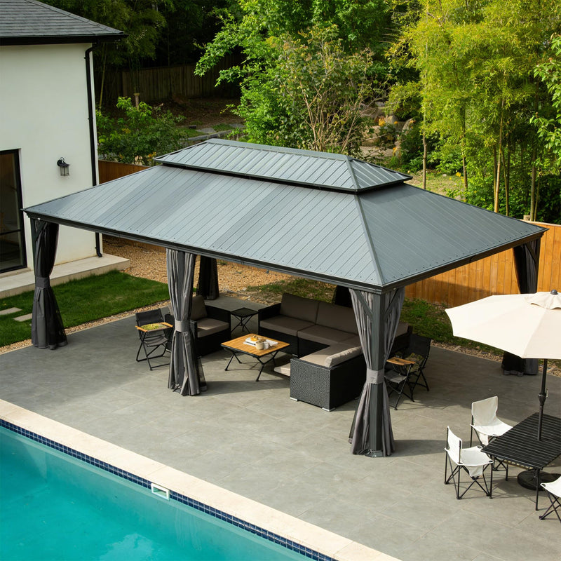 14'x20' Hardtop Gazebo with Resin Roof by HouseOfZazla