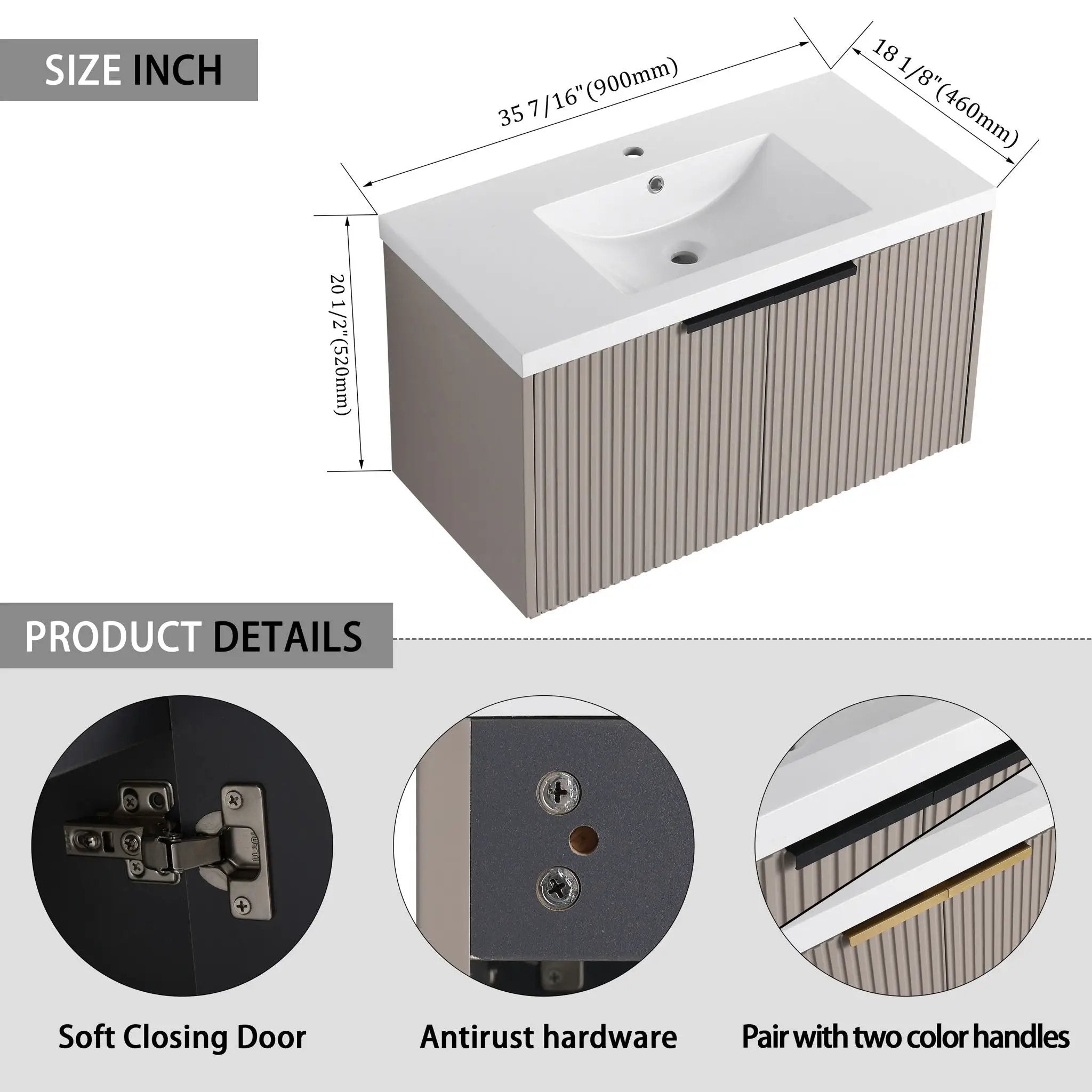 Contemporary Wall Mounted Bathroom Vanity With Resin Double Sink by Unique Piece Furniture